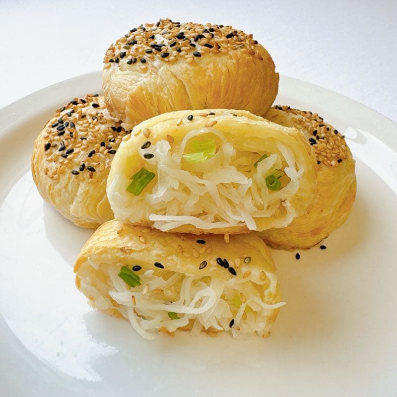 Radish and Green Onion Pastry